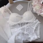 Conjunto de sujetador tipo bralette de estilo alemán, lindo y sin aros, con encaje, ideal para adolescentes, un conjunto de sujetador para principiantes, cómodo para niñas con busto pequeño, conjunto de lencería. - Imagen 6