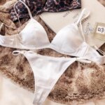 Conjunto de lencería de satén francés con copas triangulares para mujer, sujetador sexy sin aros, sin costuras, cómodo, con soporte ligero, ropa interior, tallas 32 a 38. - Imagen 6