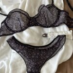 Conjunto de lencería ultrafina francesa, sujetador Sexy de encaje con estampado Floral, ropa interior de moda para mujer, conjuntos de sujetadores e Tanga íntimos transpirables de malla - Imagen 3