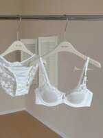 YUQI-Conjunto de lencería Pure Desire para chicas adolescentes, ropa interior cómoda de encaje con puntadas de satén y soporte suave en U, antihundimiento para jóvenes, principios de primavera - Imagen 4
