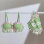 Conjunto de lencería MOYISU, bralette sin aros, sexy, viral, lindo, para verano, para adolescentes, anti-caída, para pechos pequeños, sin aros, estilo kawaii