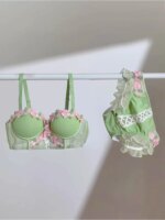 Conjunto de lencería MOYISU, bralette sin aros, sexy, viral, lindo, para verano, para adolescentes, anti-caída, para pechos pequeños, sin aros, estilo kawaii