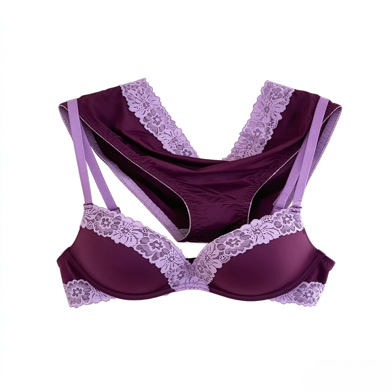 99689-wsefbv.jpg Conjunto de lencería sexy con estampado de leopardo para mujer, sujetador de encaje push-up sin aros, ropa interior diaria atractiva y cómoda que realza la figura. - Imagen 1
