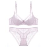 Conjunto de lencería Sexy de encaje bordado para mujer, sujetador de realce de copa fina francesa, ropa interior cómoda y transpirable, conjunto de bragas y sujetador para mujer - Imagen 6