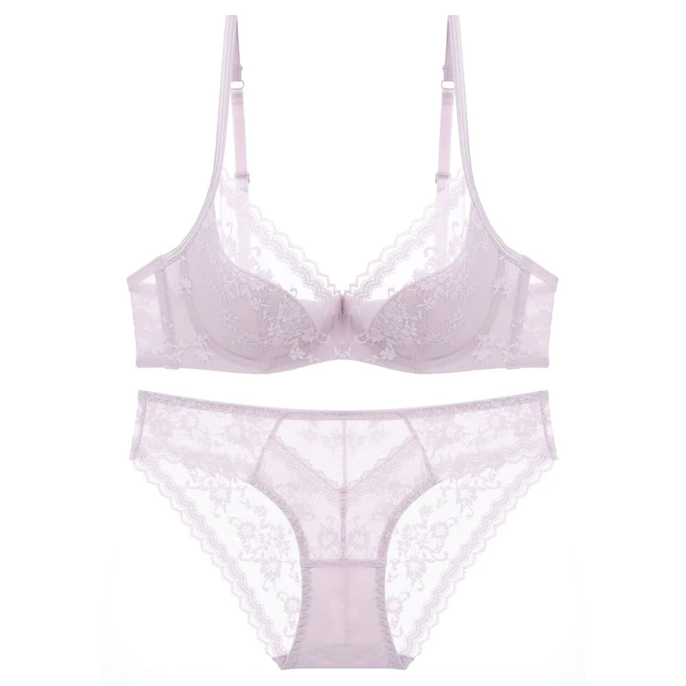 Conjunto de lencería Sexy de encaje bordado para mujer, sujetador de realce de copa fina francesa, ropa interior cómoda y transpirable, conjunto de bragas y sujetador para mujer Conjunto de lencería Sexy de encaje bordado para mujer, sujetador de realce de copa fina francesa, ropa interior cómoda y transpirable, conjunto de bragas y sujetador para mujer